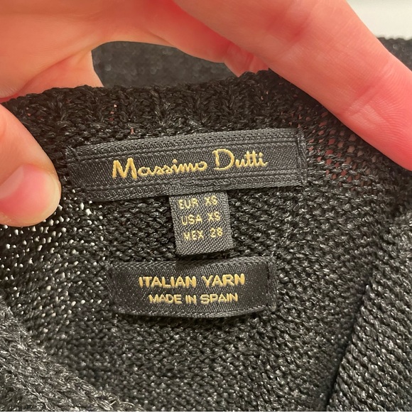 Knit black Massimo Dutti midi dress - Picture 3 of 7